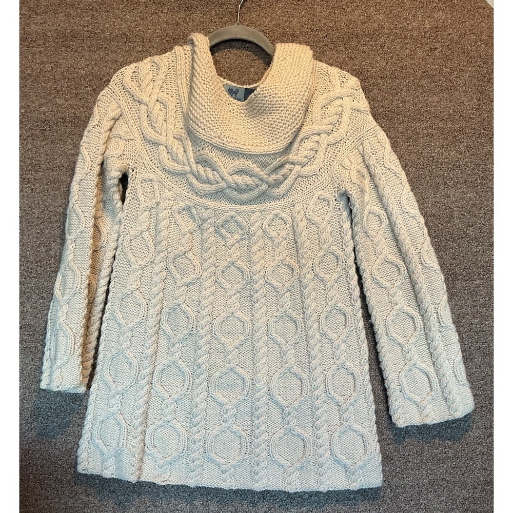 Peruvian Trading Company Fisherman's Wool Knobby Knit Sweater Oatmea/Cream‎ M